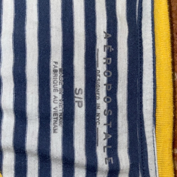 Small Blue and White Striped Top with Yellow - Picture 3 of 3